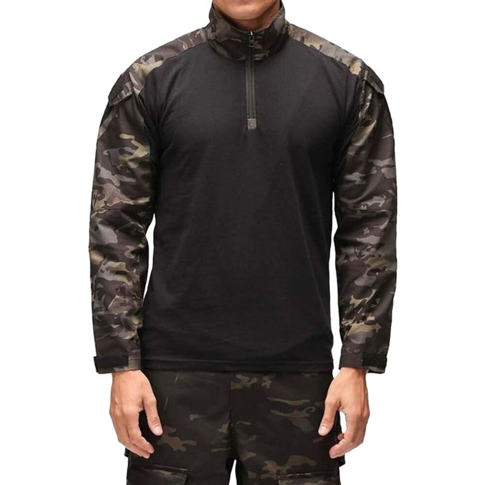 Viper Mens Special Ops Quarter Zip Long-Sleeved T-Shirt / Black